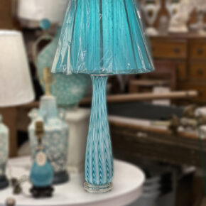 Thin Teal Lamps After